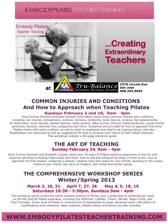 Embody Pilates Flyer and Schedule